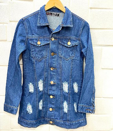 Maxi Jaqueta Jeans Escuro