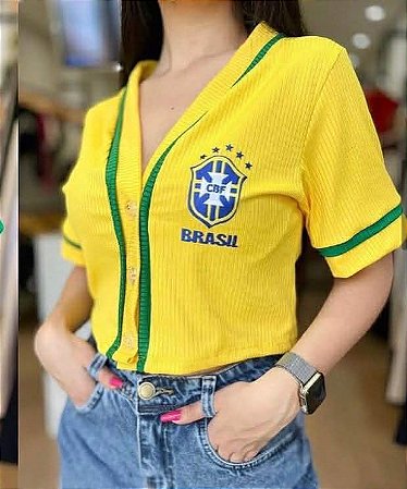 cropped brasil com botões