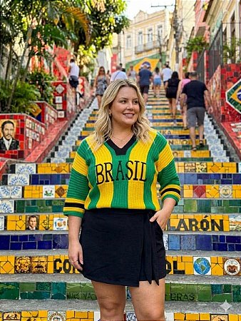 blusa Brasil tricot