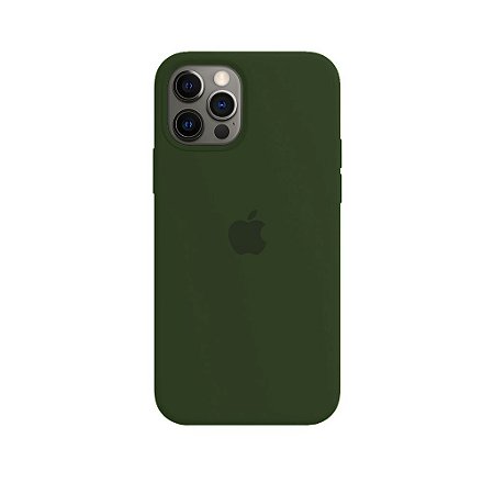 Case Silicone Compatível iPhone 12 Pro Max Verde Militar