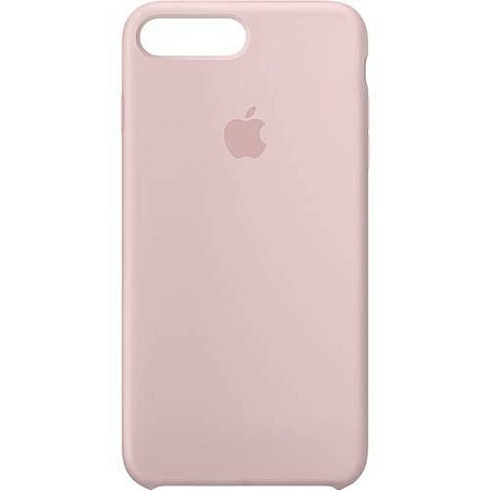 Capa Case Aveludada Silicone para iPhone 7 8 Plus - Rosa Areia