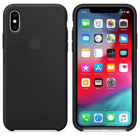 Capa Case Apple Silicone para iPhone X Xs - Preta