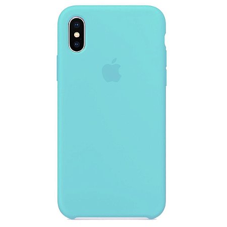 Capa Case Silicone Apple X Xs - Azul Turquesa