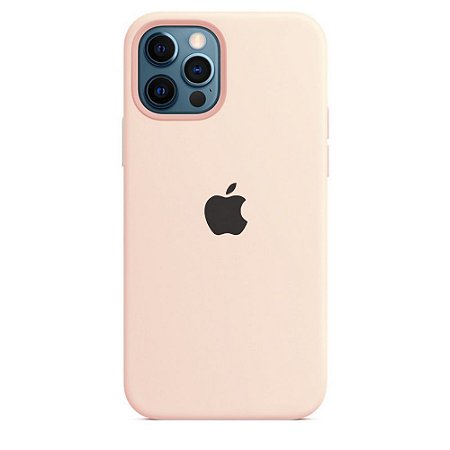 Capa Case Apple Silicone para iPhone 12 e 12 PRO -Rosa Areia