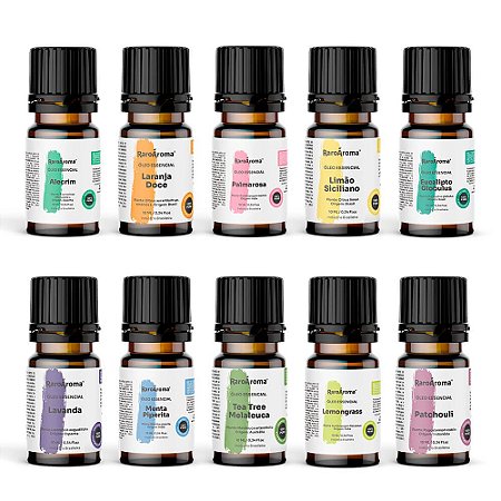 KIT AROMATERAPIA (10 OLEOS ESSENCIAIS)