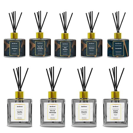 KIT DIFUSOR DE VARETAS 250ML (9 Fragrâncias)