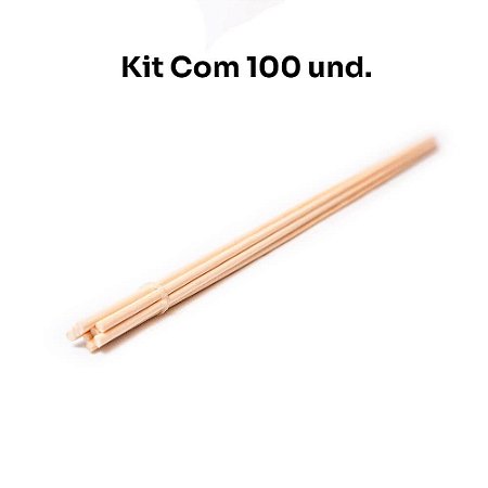 KIT 100 VARETAS FIBRA DE ALGODAO NUDE 0,4X25CM