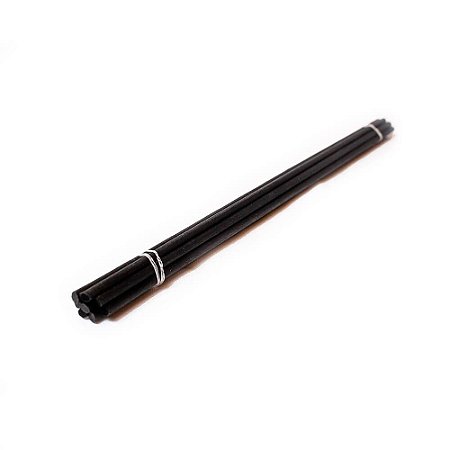 Kit com 6 Varetas de Fibra de Algodão Preta 0,4x25cm