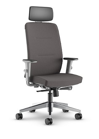 Cadeira Vélo Acolchoada (Estrutura Cinza - Base Nylon e Braço ID)
