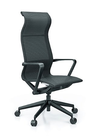 Cadeira Aura (Estrutura Preta - Base Nylon e Braço Fixo)