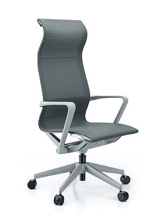 Cadeira Aura (Estrutura Cinza - Base Nylon e Braço Fixo)