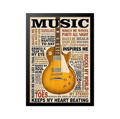 Quadro Poster Guitarra Music