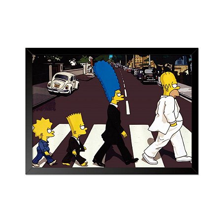 Quadro Poster Simpsons Beatles Abbey Road