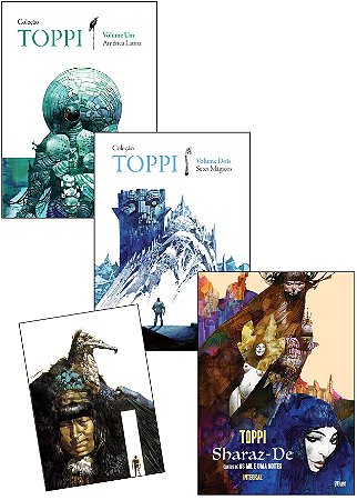 Combo: Coleção Toppi vols. 1 e 2 + Sharaz-De Integral + Caderno de sketch linha Toppi