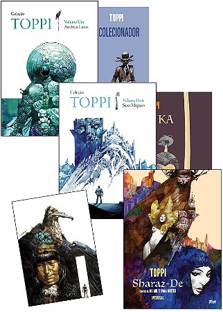 Combo TOPPI + BRINDE: Coleção Toppi vols. 1 e 2 + Sharaz-De Integral + O Colecionador + Tanka + BRINDE Caderno de sketch linha Toppi e unfolding