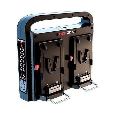 Carregador de Bateria V-Mount Hedbox RP-DC200V Quad Simultâneo