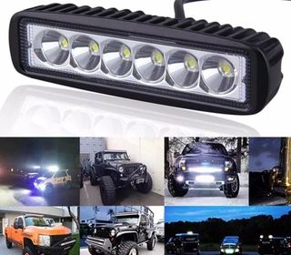 Farol De Milha Auxiliar 6 Leds 18w Off Road Moto Carro