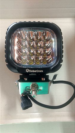Farol auxiliar 16 Led 48 w  corpo de alumínio 6063  lente de policarbonato  vida útil de até 50.000 horas.