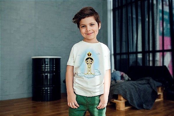 Camiseta Infantil Branca Nossa Senhora de Fátima