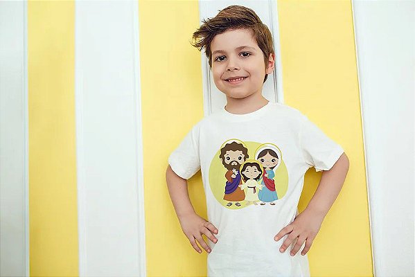 Camiseta Infantil Branca Sagrada Família - São Fofinhos