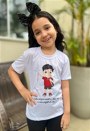 Camiseta Infantil Branca Carlo Acutis