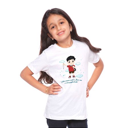 Camiseta Infantil Branca Carlo Acutis