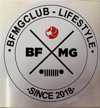 Adesivo BFMGCLUB brasão 15cm- Branco