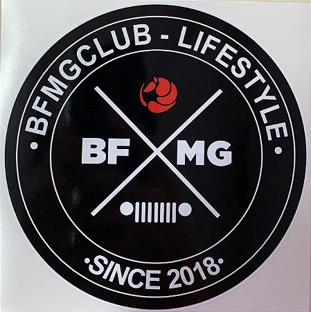 Adesivo BFMGCLUB brasão 15cm- Preto