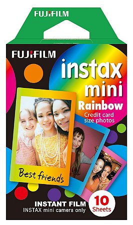 Filme instantaneo Instax Mini Rainbow pack com 10 fotos - Fujifilm