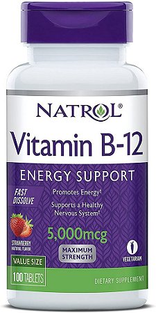 Vitamina B12 Natrol -  5mcg Sublingual  - 100 tabletes  (pronta entega)