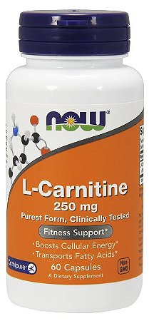 L-Carnitine Tartrate Carnipure  250 mg - 60 cápsulas - Now Foods.