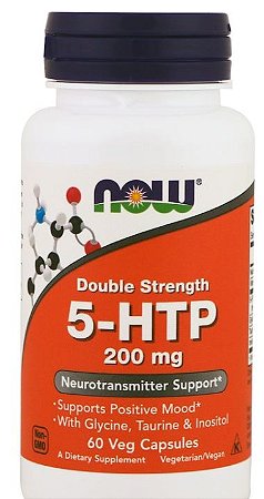 5-HTP 200 mg - Now Foods - 60 cápsulas de Liberação Rápida