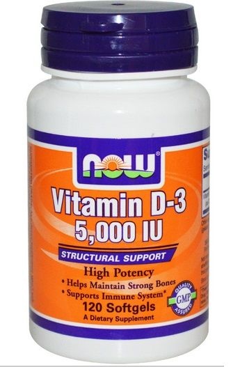 Vitamina D-3 5000 IU - Now Foods - 120 Softgels