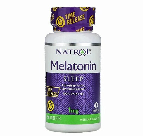 Melatonina 1mg Time Release -  Natrol - 90 Tablets - Frete Grátis