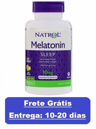 Melatonina 10 mg Fast Dissolve sublingual sabor CITRUS - Natrol - 100 comprimidos (Envio Internacional)
