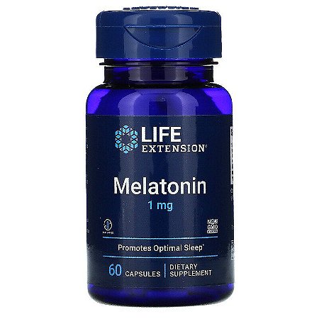 Life Extension Melatonina 1 mg  60 Cápsulas (hormônio do sono)