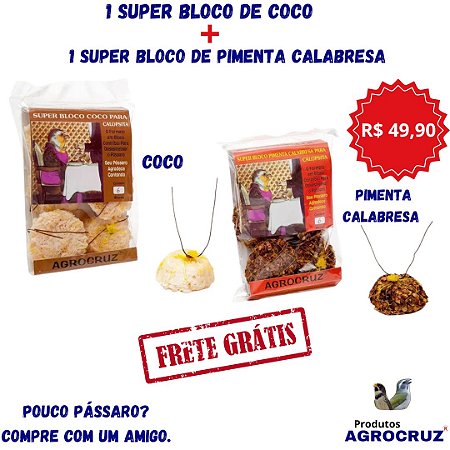 Super Bloco p/ divertir e complementar alimentação de calopsitas