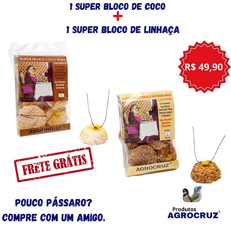 Super Bloco p/ divertir e complementar alimentação de calopsitas