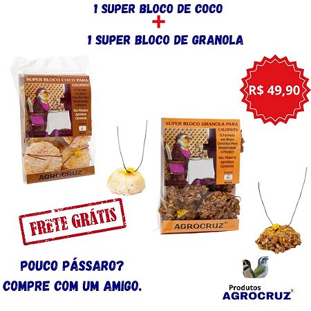 Super Bloco p/ divertir e complementar alimentação de calopsitas