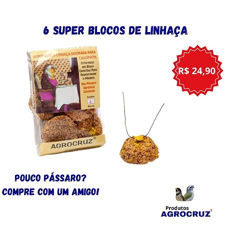 Super Bloco p/ divertir e complementar alimentação de calopsitas