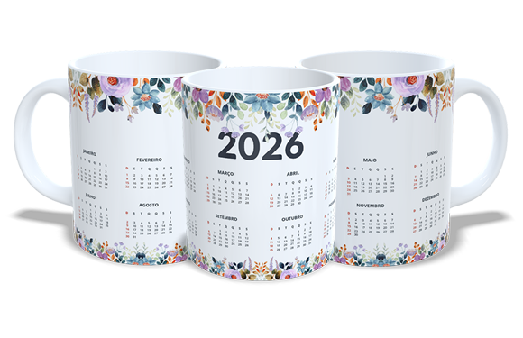 Calendário 2026 - Flores