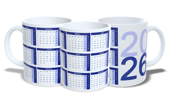 Calendário 2026 - Azul