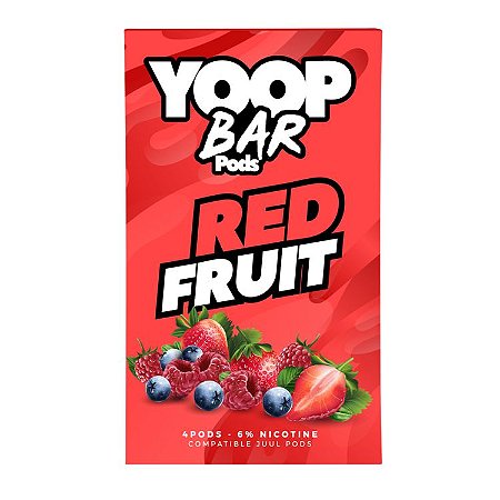 Pod Refil Yoop - 4 refil - Red Fruit  -5%