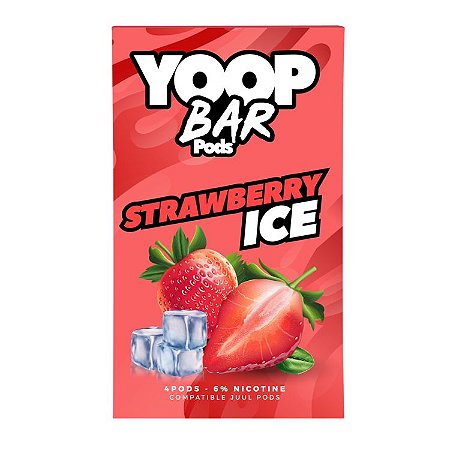 Pod Refil Yoop - 4 refil - Strawberry Ice - 5%