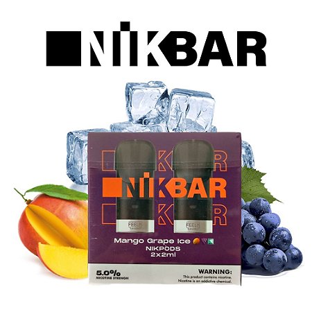 Mango Grape Ice - NPOD NikPod - Cartucho de Reposição - 5% - 2x2ml - Nikbar