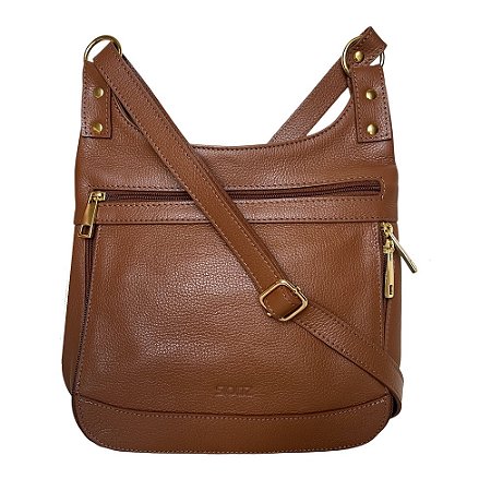 Bolsa Transversal Carteiro Couro Legítimo Marrom
