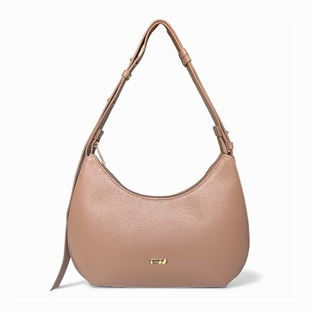 Bolsa Couro Legítimo Omblo Alça longa Lua Nude