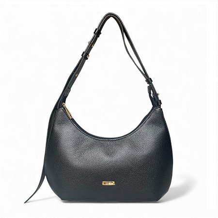 Bolsa Couro Legítimo Omblo Alça longa Lua Preta