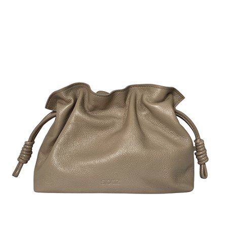 Bolsa Saquinho Couro Legítimo Nude