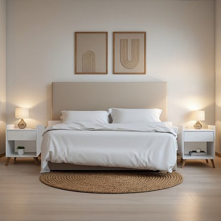 Kit 2 Mesas de Cabeceira Com Gaveta Veneza Para Quarto
